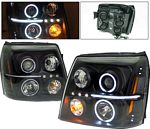 Cadillac Escalade 2002 Anzo Black Dual CCFL Halo Projector Headlights