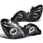2004 Lexus GS430 Black Projector Headlights Halo LED DRL