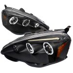 Acura RSX 2002-2004 JDM Black Dual Halo Projector Headlights