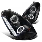 2005 Infiniti G35 Sedan Black Projector Headlights Halo LED DRL