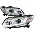 2012 Honda Civic Chrome Projector Headlights LED DRL Bar