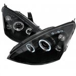 2004 Ford Focus Black Dual Halo Projector Headlights with LED