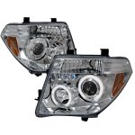 2005 Nissan Frontier Clear Dual Halo Projector Headlights with LED