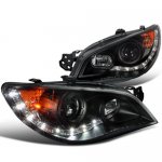 2007 Subaru Impreza Black Halo Projector Headlights with LED