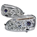 2006 VW Jetta Clear Dual Halo Projector Headlights with LED