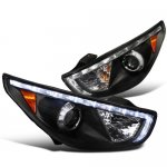 2012 Hyundai Tucson Black Projector Headlights LED DRL