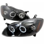 Toyota Corolla 2003-2008 Black Halo Projector Headlights with LED
