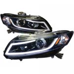 2013 Honda Civic Smoked Projector Headlights LED DRL Bar