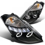 2004 Nissan 350Z Black Halo Projector Headlights with LED
