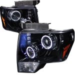 2009 Ford F150 Smoked Halo Projector Headlights with LED