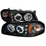 2001 Chevy Impala Black Dual Halo Projector Headlights with LED