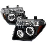 2007 Nissan Frontier Black Dual Halo Projector Headlights with LED