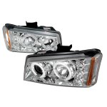 2003 Chevy Silverado 2500HD Chrome Halo Projector Headlights with LED
