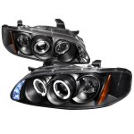 Nissan Sentra 2000-2003 Black Halo Projector Headlights with LED