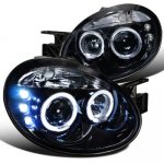 2005 Dodge Neon Smoked Halo Projector Headlights LED