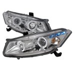 2010 Honda Accord Coupe Clear Halo Projector Headlights with LED
