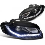 2007 Audi A4 Projector Headlights Black LED DRL