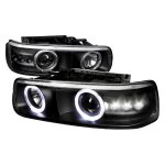 Chevy Suburban 2000-2006 Projector Headlights Black Halo LED