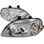 Honda Civic 1999-2000 Clear Dual Halo Projector Headlights with LED