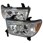 2007 Toyota Tundra Clear Dual Halo Projector Headlights with LED