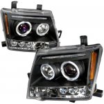 Nissan Xterra 2005-2009 Black Dual Halo Projector Headlights with LED