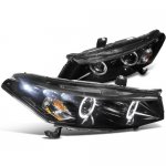 2009 Honda Accord Coupe Smoked Halo Projector Headlights with LED