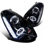 Infiniti G35 Sedan 2005-2006 Smoked Projector Headlights Halo LED DRL