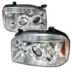 2003 Nissan Frontier Clear Dual Halo Projector Headlights with LED