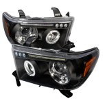 2007 Toyota Tundra Black Projector Headlights with LED Eyebrow