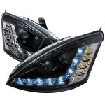 Ford Focus 2000-2004 Black Projector Headlights with LED Daytime Running Lights