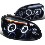 2006 VW Golf Smoked Halo Projector Headlights with LED