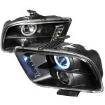 Ford Mustang 2005-2009 Black CCFL Halo Projector Headlights with LED