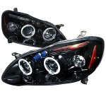 2005 Toyota Corolla Smoked Halo Projector Headlights with LED