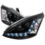 2000 Ford Focus Black Clear Projector Headlights with LED Daytime Running Lights