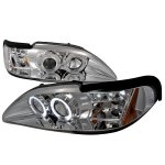 1994 Ford Mustang Clear Halo Projector Headlights with LED