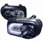 Chrysler 300C 2005-2010 Projector Headlights LED DRL Smoked