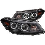 2009 Honda Accord Coupe Projector Headlights Black CCFL Halo LED