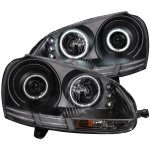 2009 VW GTI Projector Headlights Black CCFL Halo LED