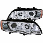 2000 BMW X5 Projector Headlights Chrome Halo LED DRL