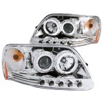 Ford F150 1997-2003 Clear Projector Headlights with Halo and LED