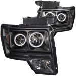 2009 Ford F150 Black Projector Headlights with CCFL Halo and LED