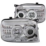 2003 Nissan Frontier Projector Headlights Chrome CCFL Halo LED