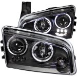 2010 Dodge Charger Projector Headlights Black Halo and LED