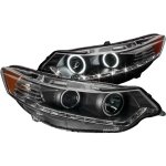 2010 Acura TSX Black HID Projector Headlights CCFL Halo LED DRL