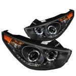 2012 Hyundai Tucson Projector Headlights Black Halo LED DRL