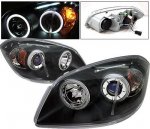 2009 Pontiac G5 Black Projector Headlights CCFL Halo LED