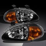 1996 Honda Del Sol JDM Black Headlights with Amber Corner Lights