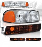 GMC Yukon 2000-2006 Clear Euro Headlights and Smoked Bumper Lights Set