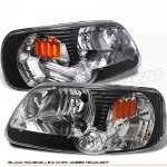 2002 Ford F150 Black Euro Headlights with LED City Lights