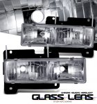 Chevy Silverado 1994-1998 Clear Glass Euro Headlights